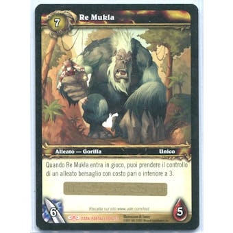 World of Warcraft Single King Mukla ITALIAN LOOT CARD - UNSCRATCHED