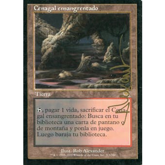 Magic the Gathering Onslaught Single Bloodstained Mire SPANISH ARTIST SIGNED - SLIGHT PLAY (SP)