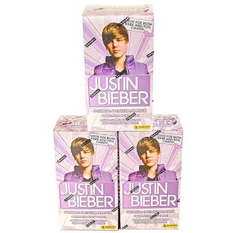 Justin Bieber Blaster 9-Pack Box (2010 Panini) (Lot of 3)