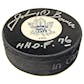 Johnny Bower Autographed Toronto Maple Leafs Hockey Puck Icebox COA