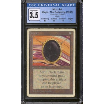 Magic the Gathering Unlimited Mox Jet CGC 3.5 MODERATELY/HEAVILY PLAYED (MP/HP) #28