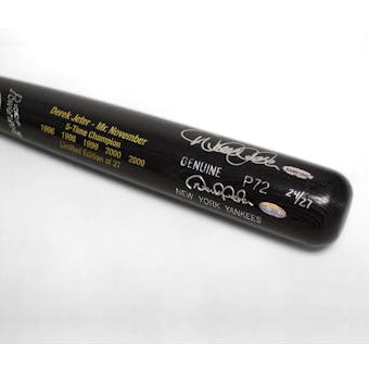 Derek Jeter Yankees Autographed Upper Deck (UDA) - 5 X World Series Champ LE 24/27 P72 Model Baseball Bat