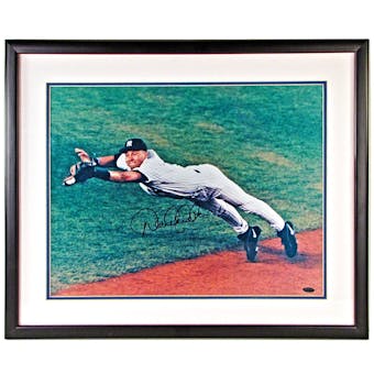 Derek Jeter Autographed NY Yankees Framed 16x20 "Diving" Photo (Steiner)