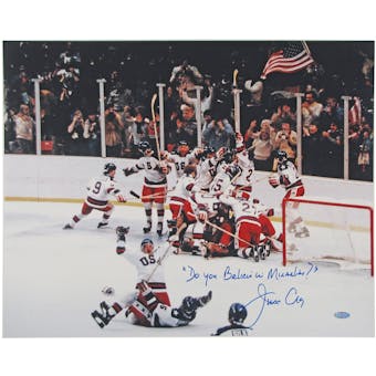 Jim Craig Autographed Team USA "Miracle on Ice" 16X20 Photo (Steiner)