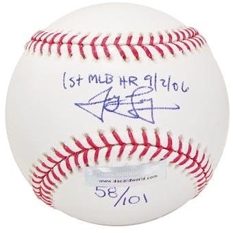 James Loney Autograph Baseball w/1st HR inscrip(Mint)(DACW COA)