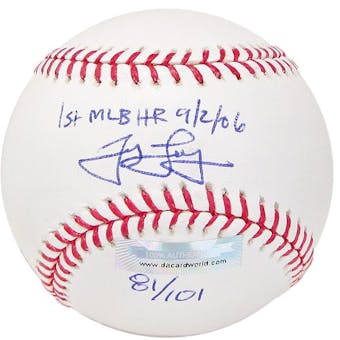 James Loney Autograph Baseball w/1st HR inscrip(Near Mint)(DACW COA)