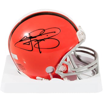 Johnny Manziel Autographed Cleveland Browns Mini Football Helmet (Panini Authentics)