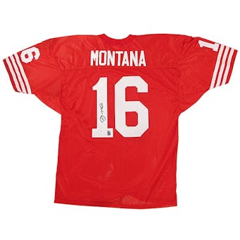 Joe Montana Autographed San Francisco 49ers Red Jersey (GAI COA)