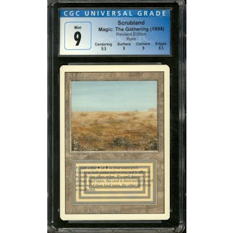 Magic the Gathering 3rd Ed (Revised) Scrubland CGC 9 NEAR MINT (NM)