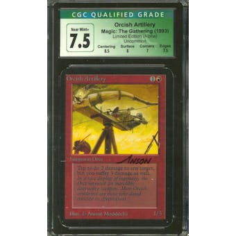 Magic the Gathering Alpha Orcish Artillery Artist Signed CGC 7.5
