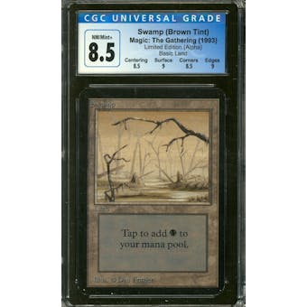 Magic the Gathering Alpha Swamp (Brown Tint) CGC 8.5