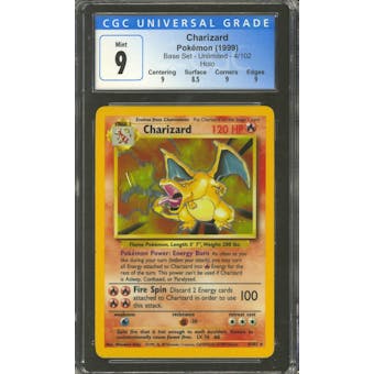 Pokemon Base Set Unlimited Charizard 4/102 CGC 9 *064