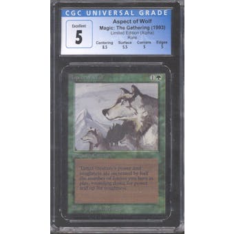 Magic the Gathering Alpha Aspect of the Wolf CGC 5
