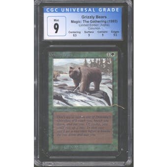 Magic the Gathering Alpha Grizzly Bears CGC 9