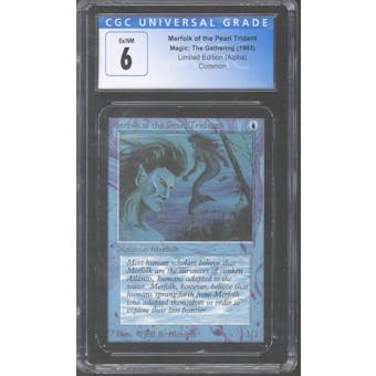 Magic the Gathering Alpha Merfolk of the Pearl Trident CGC 6 No Subgrades MODERATELY PLAYED (MP)