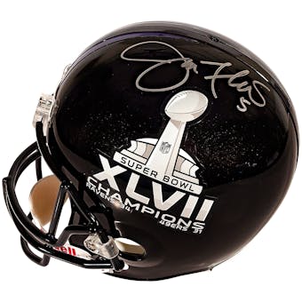 Joe Flacco Autographed Baltimore Ravens Full Size Super Bowl XLVII Helmet (Mounted Mem)