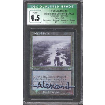 Magic the Gathering Onslaught FOIL Polluted Delta Artist Signed CGC 4.5 MODERATE PLAY (MP)