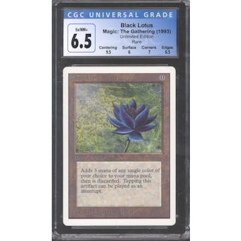 Magic the Gathering Unlimited Black Lotus CGC 6.5 SLIGHT PLAY (SP)