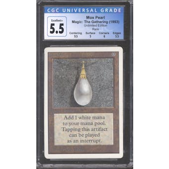Magic the Gathering Unlimited Mox Pearl CGC 5.5 SLIGHT PLAY (SP)