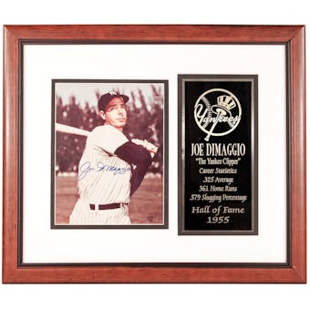 Joe DiMaggio Autographed New York Yankees Framed 8x10 Photo (Field of Dreams)