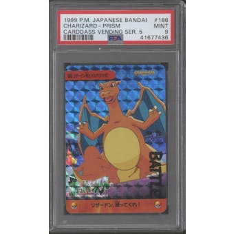 Pokemon Bandai Carddass Japanese Vending Series 5 Charizard Prism 186 PSA 9