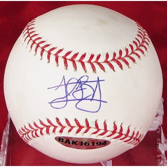 Jordan Schafer Autographed Baseball (Stained) (UDA COA)