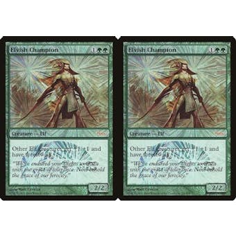 Magic the Gathering Junior Series JSS Promo FOIL Elvish Champion One MODERATELY One HEAVILY PLAYED (MP/HP)