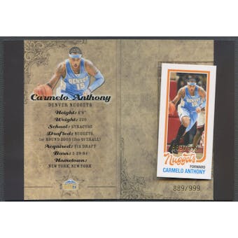 2007/08 Topps #2 Carmelo Anthony All-Star Booklet #889/999