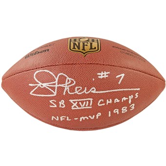 Joe Theismann Autographed Washington Redskins Footballl with TWO Inscriptions (JSA)