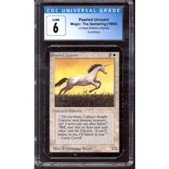 Magic the Gathering Alpha Pearled Unicorn CGC 6