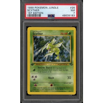 Pokemon Jungle 1st Edition Scyther 26/64 PSA 7