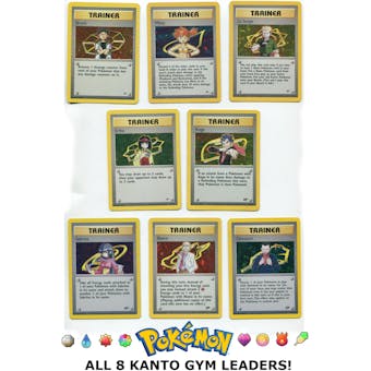 Pokemon Gym Expansion Lot - All Eight Kanto Gym Leaders!