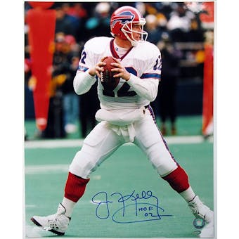 Jim Kelly Autographed Buffalo Bills 16x20 Football Photo HOF 02 (In Pocket)