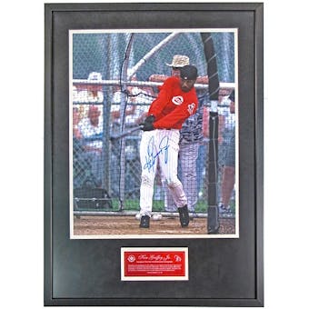 Ken Griffey Jr. Autographed & Framed Cincinnati Reds 16x20 Photo #/19 (UDA)