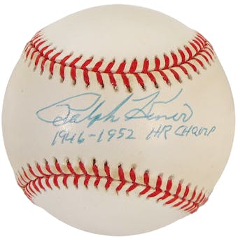Ralph Kiner Autographed Official MLB Baseball w/"1946-1952 HR Champ" Inscription (PSA)