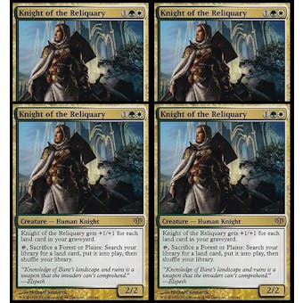 Magic the Gathering Conflux PLAYSET Knight of the Reliquary FOIL NEAR MINT (NM)