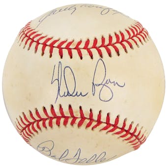 "Kings of the No Hitter" Autographed Official MLB Baseball (Koufax, Ryan, & Feller) (PSA