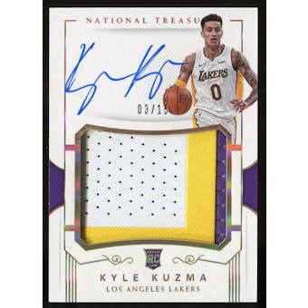 2017-18 Panini National Treasures Kyle Kuzma Auto Relic Card #126 #3/15