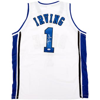 Kyrie Irving Autographed Duke University White Basketball Jersey (PSA)