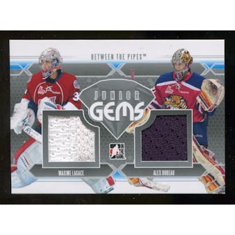 2012/13 In the Game Between The Pipes Junior Gems Silver #JG04 Maxime Lagace/Alex Dubeau /100