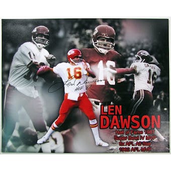 Len Dawson Autographed Kansas City Chiefs 16x20 Football Photo