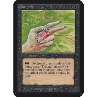 Magic the Gathering Alpha Deathgrip MODERATELY PLAYED (MP)