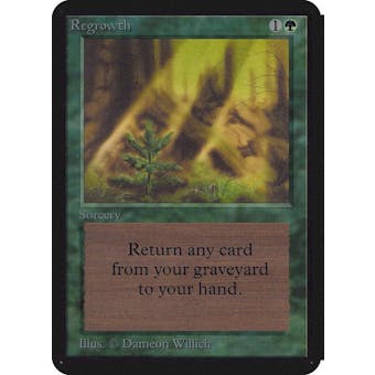 Magic the Gathering Alpha Regrowth HEAVILY PLAYED (HP)