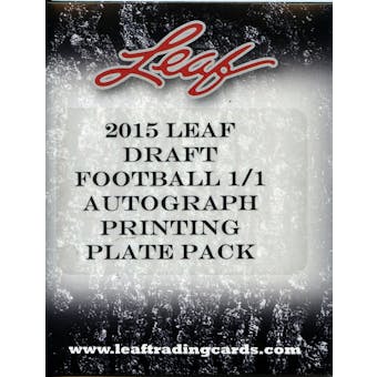 2015 Leaf Draft Football 1/1 Autograph Printing Plate Pack