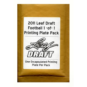 2011 Leaf Draft Football 1-of-1 Printing Plate Pack