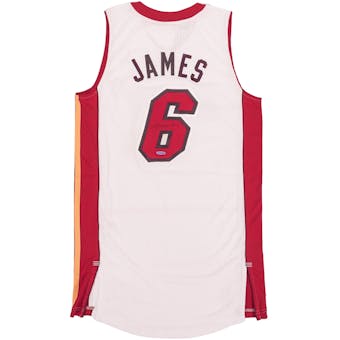 LeBron James Autographed Miami Heat White Official Adidas Jersey (UDA)