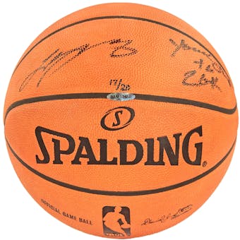 LeBron James Autographed Cleveland Cavs Spalding Basketball w/"Youngest to 20k" Inscr. (UDA)