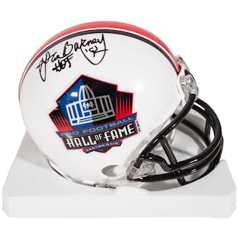 Lem Barney Autographed Detroit Lions Hall of Fame Football Mini Helmet