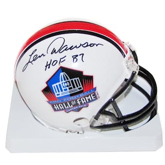 Len Dawson Autographed Hall of Fame Mini Helmet