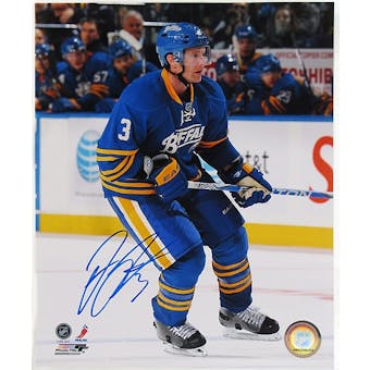Jordan Leopold Autographed Buffalo Sabres 8x10 Hockey Photo